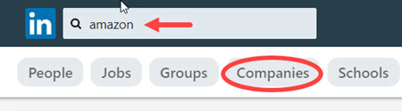 LinkedIn Company search